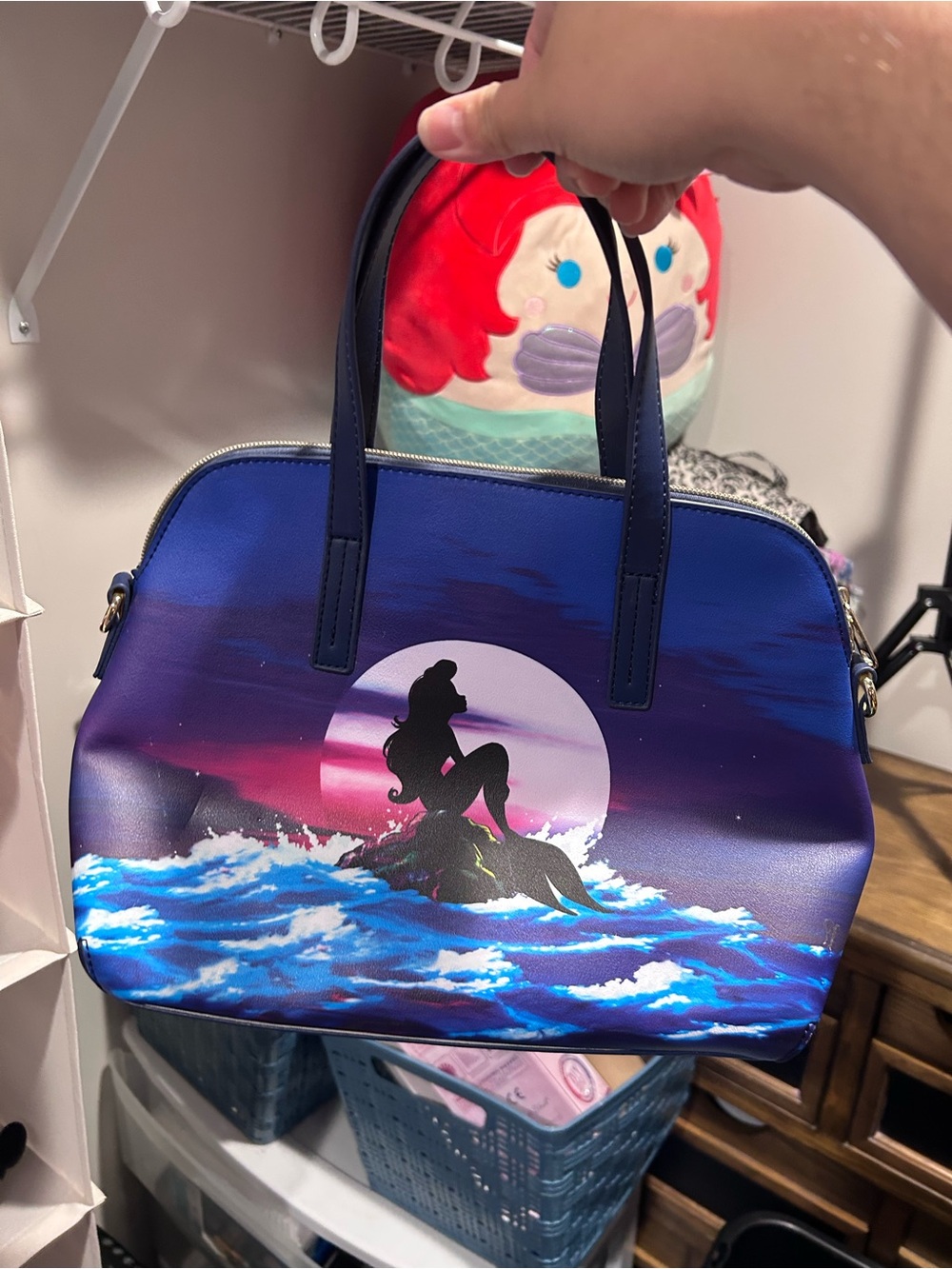 Loungefly Blue and Green The Little Mermaid Dome Satchel - Picture 2 of 3